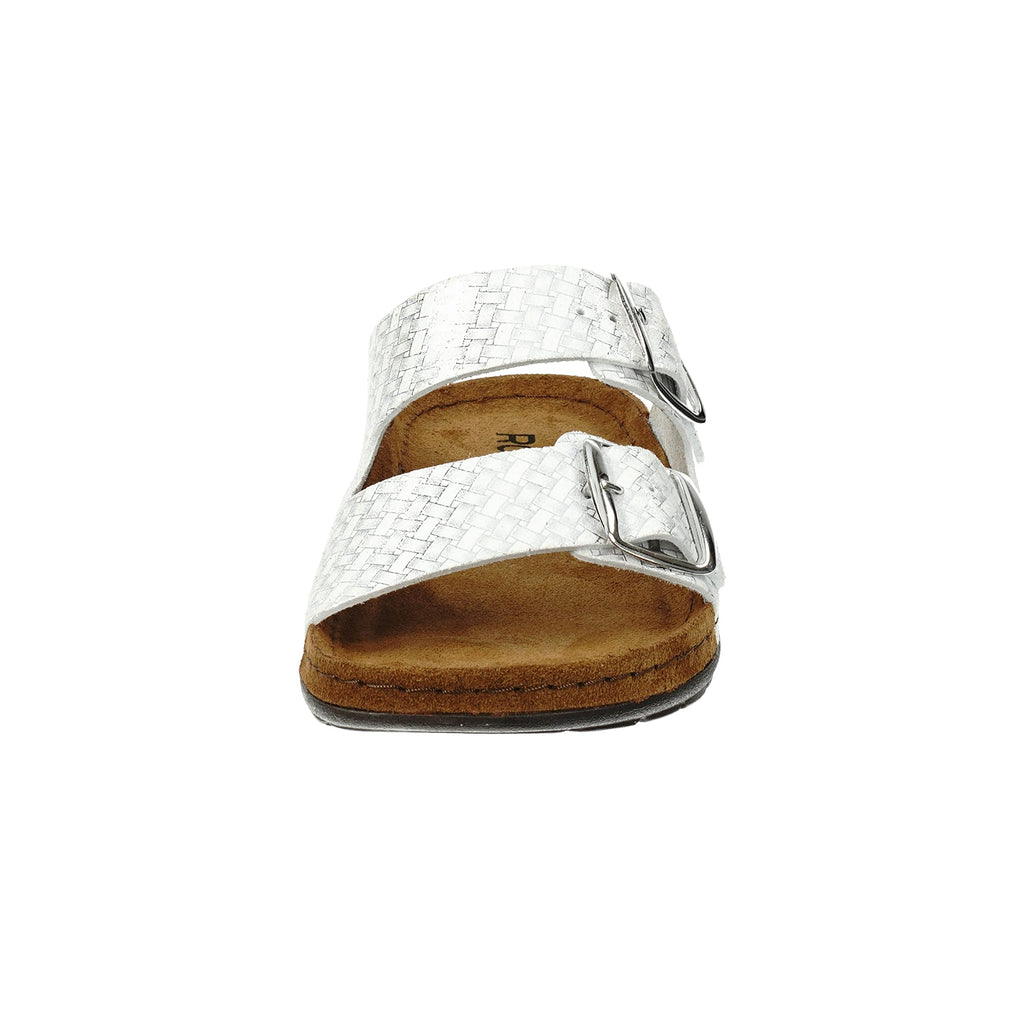 Rohde Damen, Frauen, Klassische Sandalen, Sandalen,Pantoletten,Sommerschuhe,Hausschuhe,Leder-fußbett,Silber,36 EU / 3.5 UK
