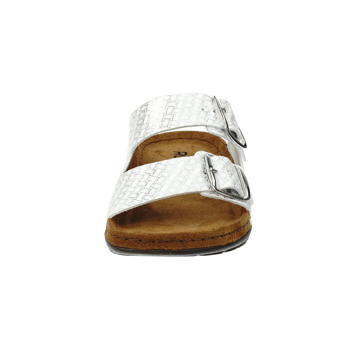Rohde Damen, Frauen, Klassische Sandalen, Sandalen,Pantoletten,Sommerschuhe,Hausschuhe,Leder-fußbett,Silber,36 EU / 3.5 UK