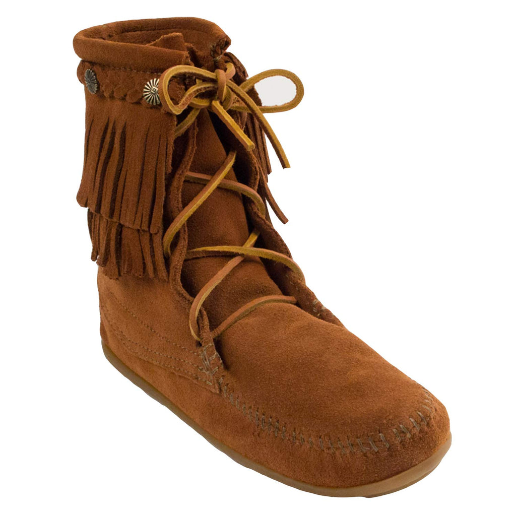 Minnetonka Double Fringe Tramper Damen Kurzschaft Mokassin Boots