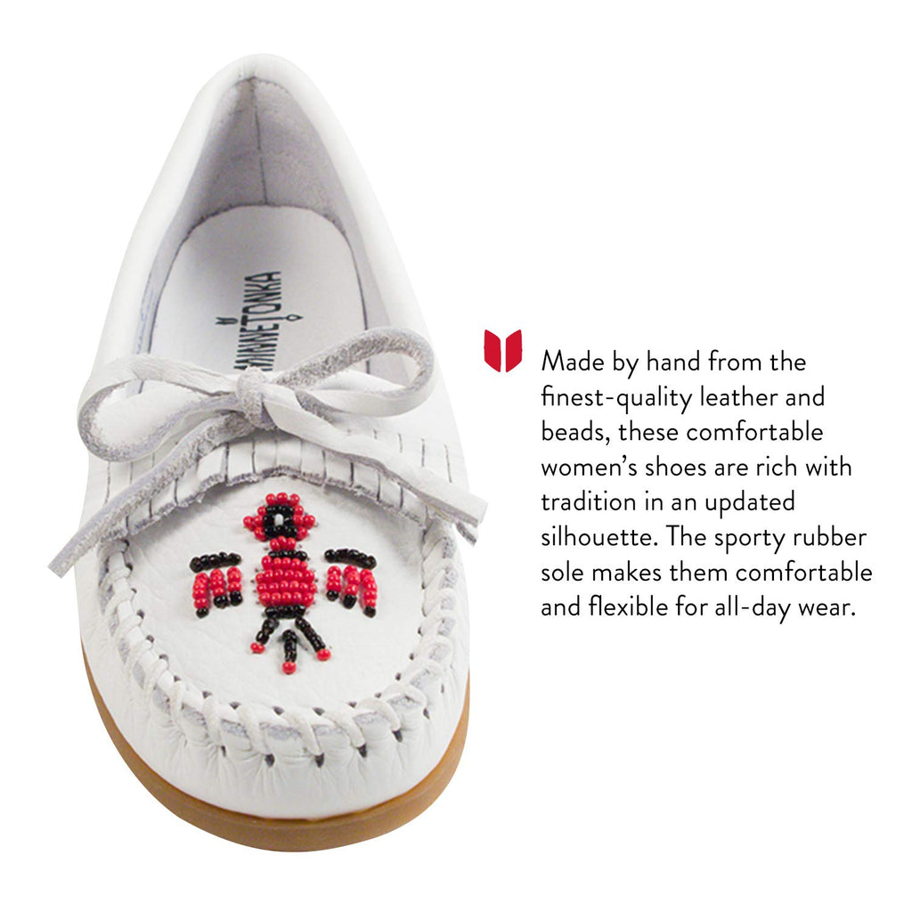 Minnetonka Thunderbird II, Damen Mokassin, Weiß (White 4), 37 EU