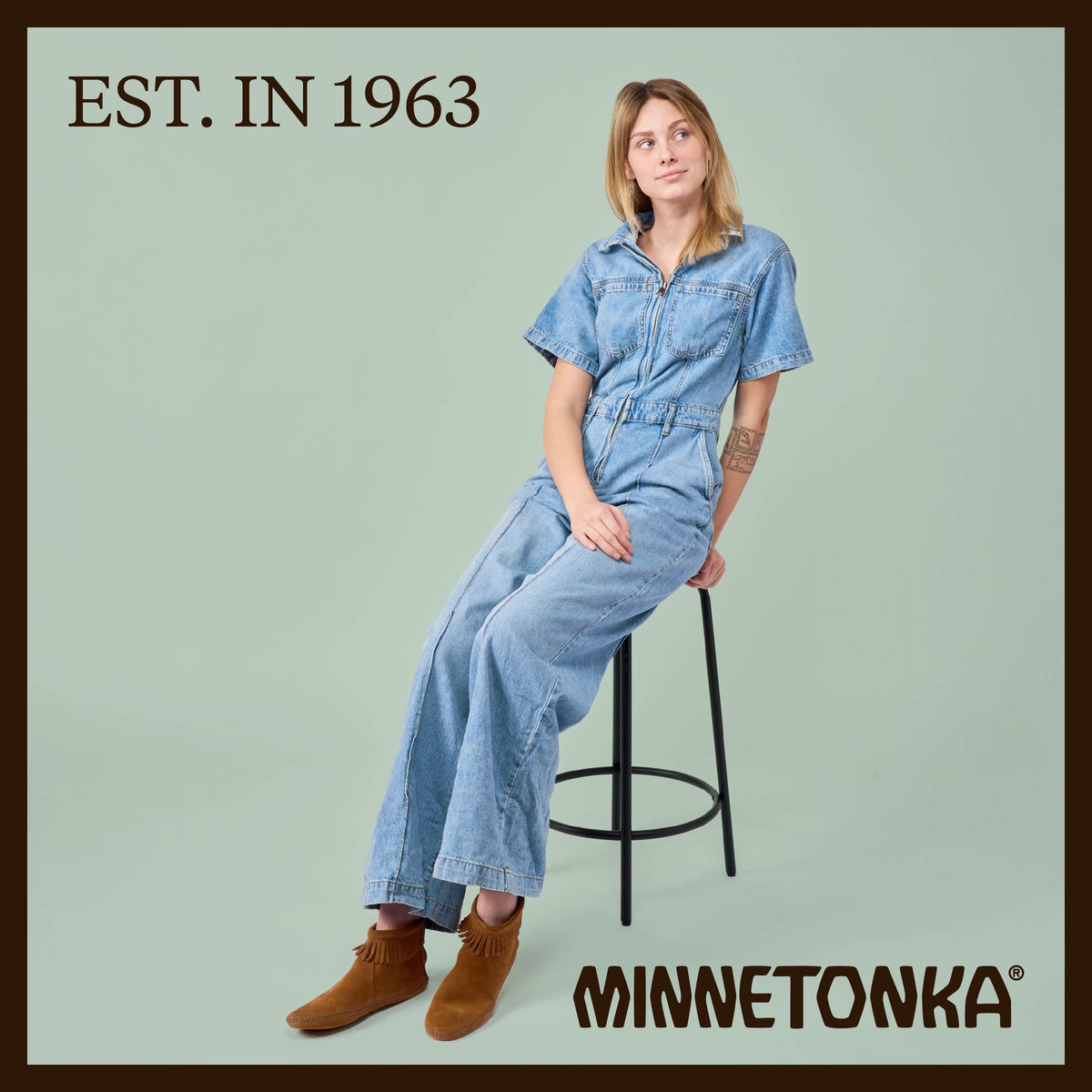 Minnetonka Back Zipper 189 Damen Mokassin Stiefel