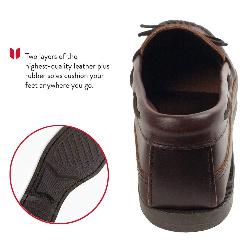 Minnetonka Herren Double Bottom Hardsole, Dunkelbraunes Lariat, 40 EU