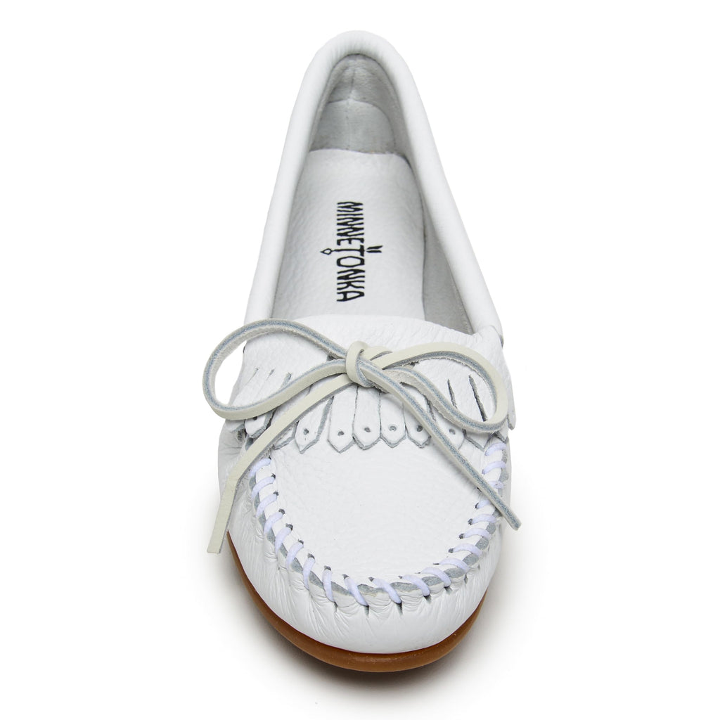 Minnetonka Damen Deerskin Soft-t Mokassin, Weiss Whitedeerskin, 41 EU