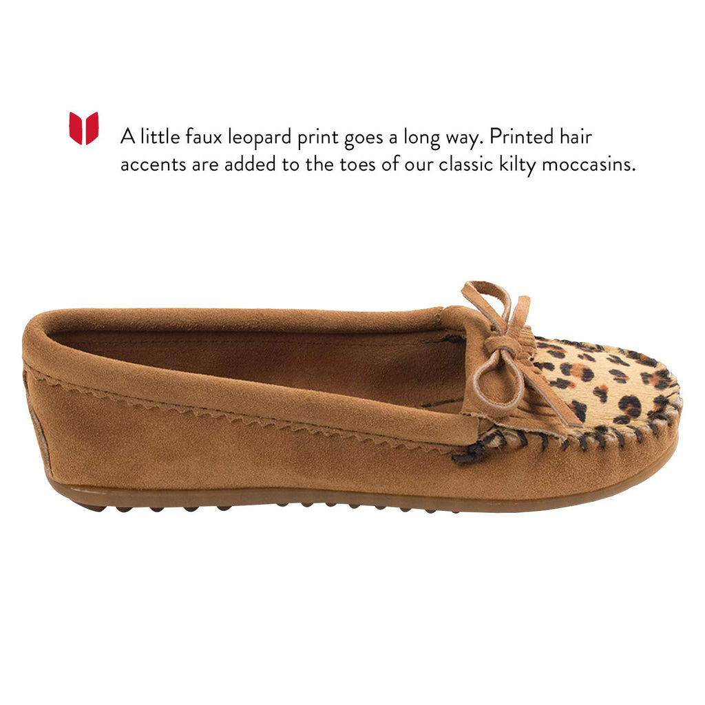Minnetonka Leopard Kilty Moc Damen Mokassin