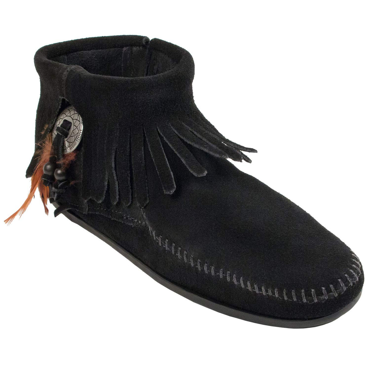 Minnetonka Damen Concho/Feather Side Zip Boot Bootsschuh