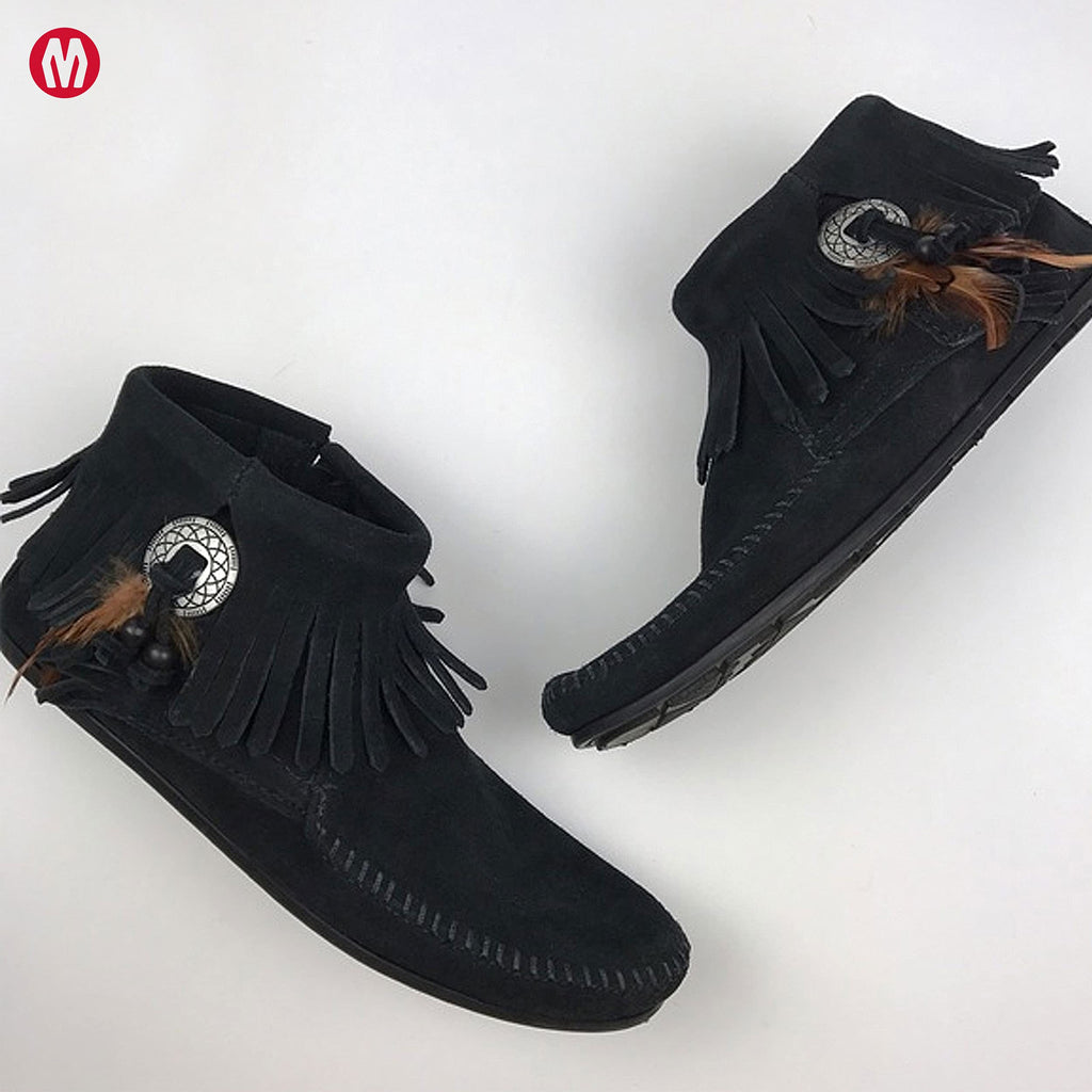 Minnetonka Damen Concho/Feather Side Zip Boot Bootsschuh