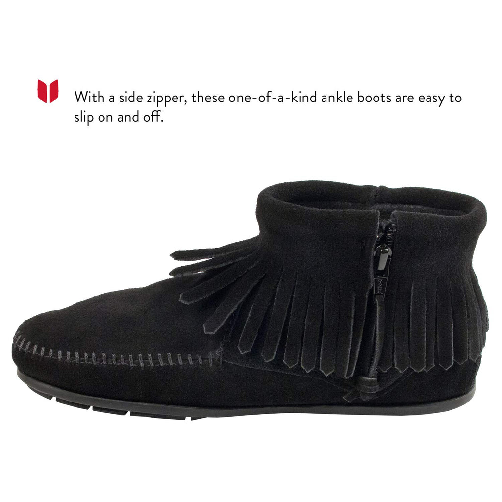 Minnetonka Damen Concho/Feather Side Zip Boot Bootsschuh