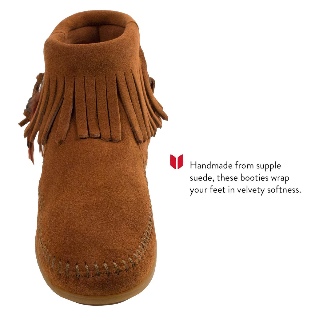 Minnetonka Damen Concho/Feather Side Zip Boot Bootsschuh