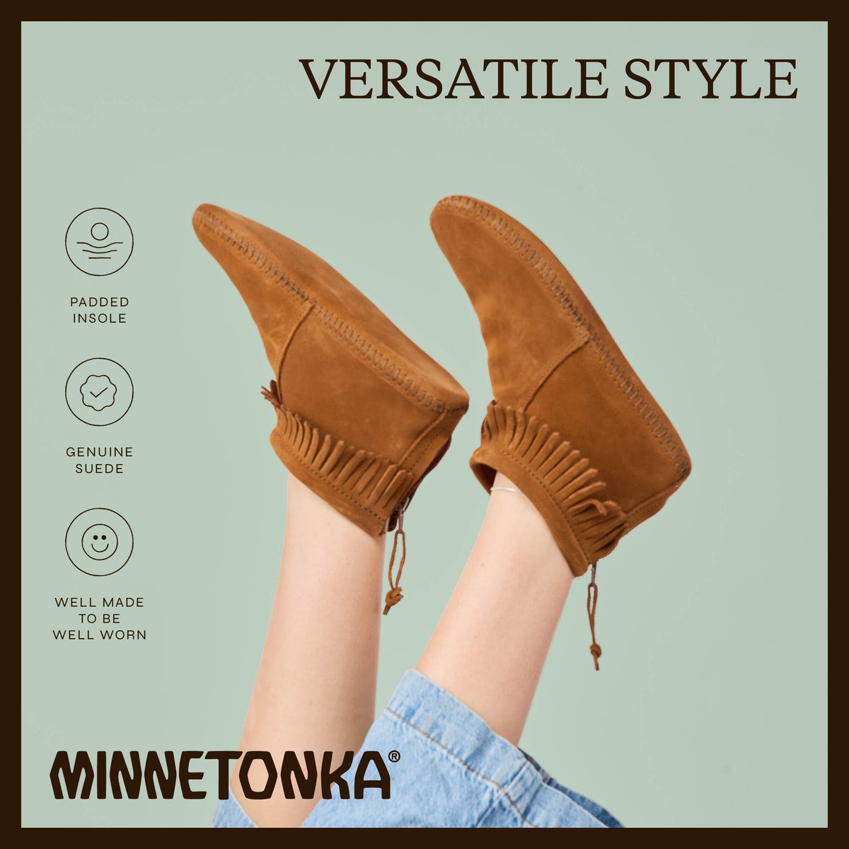 Minnetonka Back Zipper 189 Damen Mokassin Stiefel