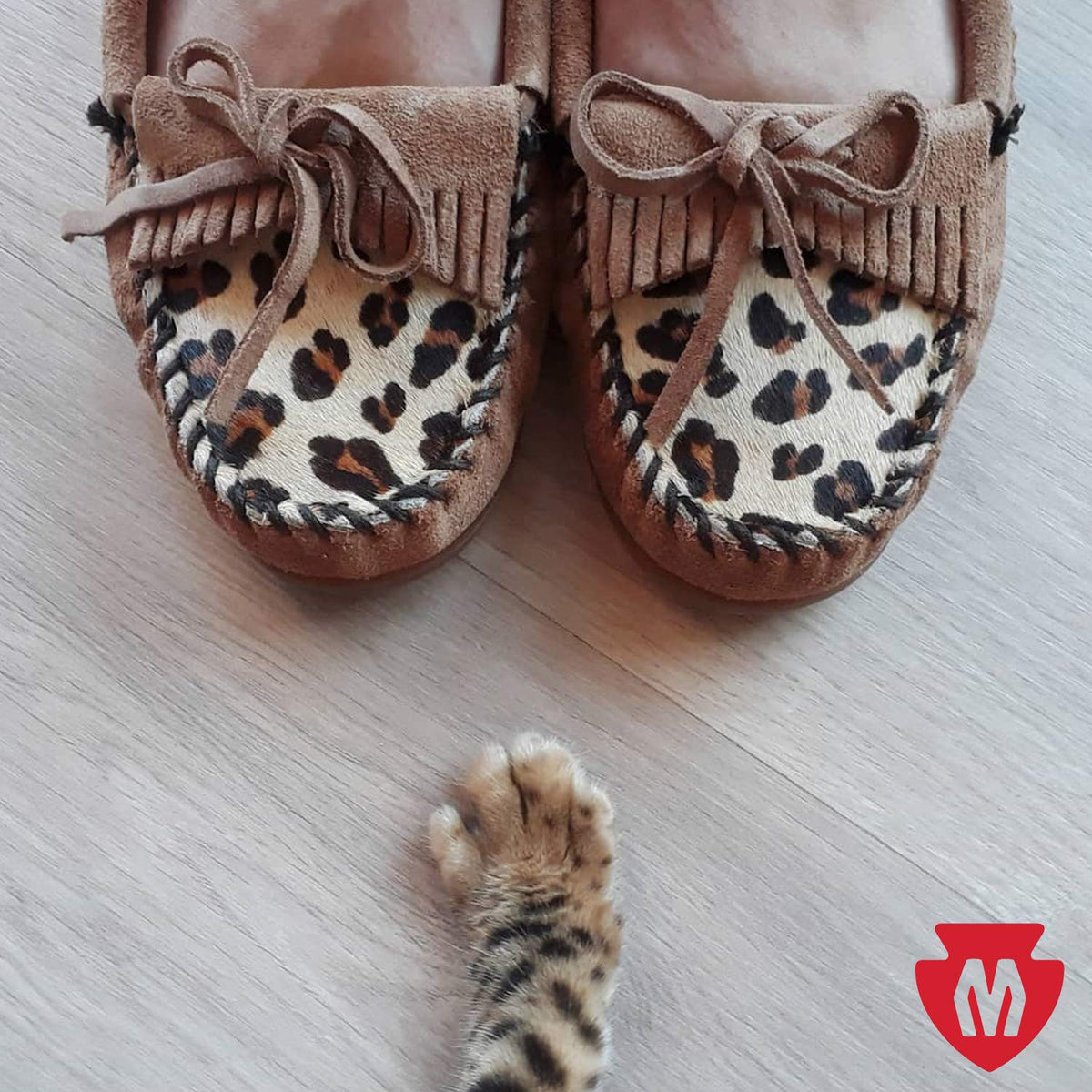 Minnetonka Leopard Kilty Moc Damen Mokassin
