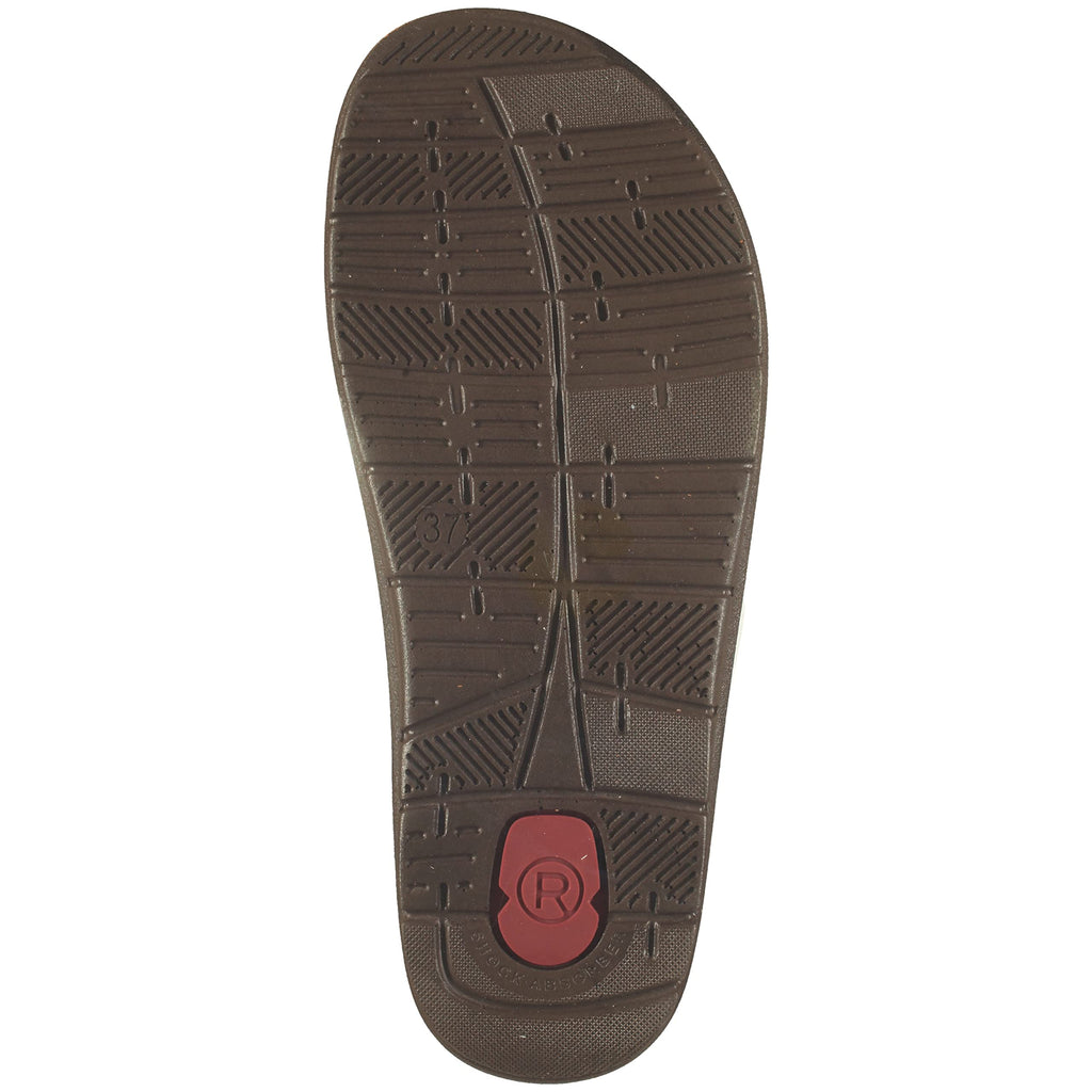 Rohde Damen, Frauen, Klassische Sandalen, Sandalen,Pantoletten,Sommerschuhe,Hausschuhe,Leder-fußbett,Silber,36 EU / 3.5 UK