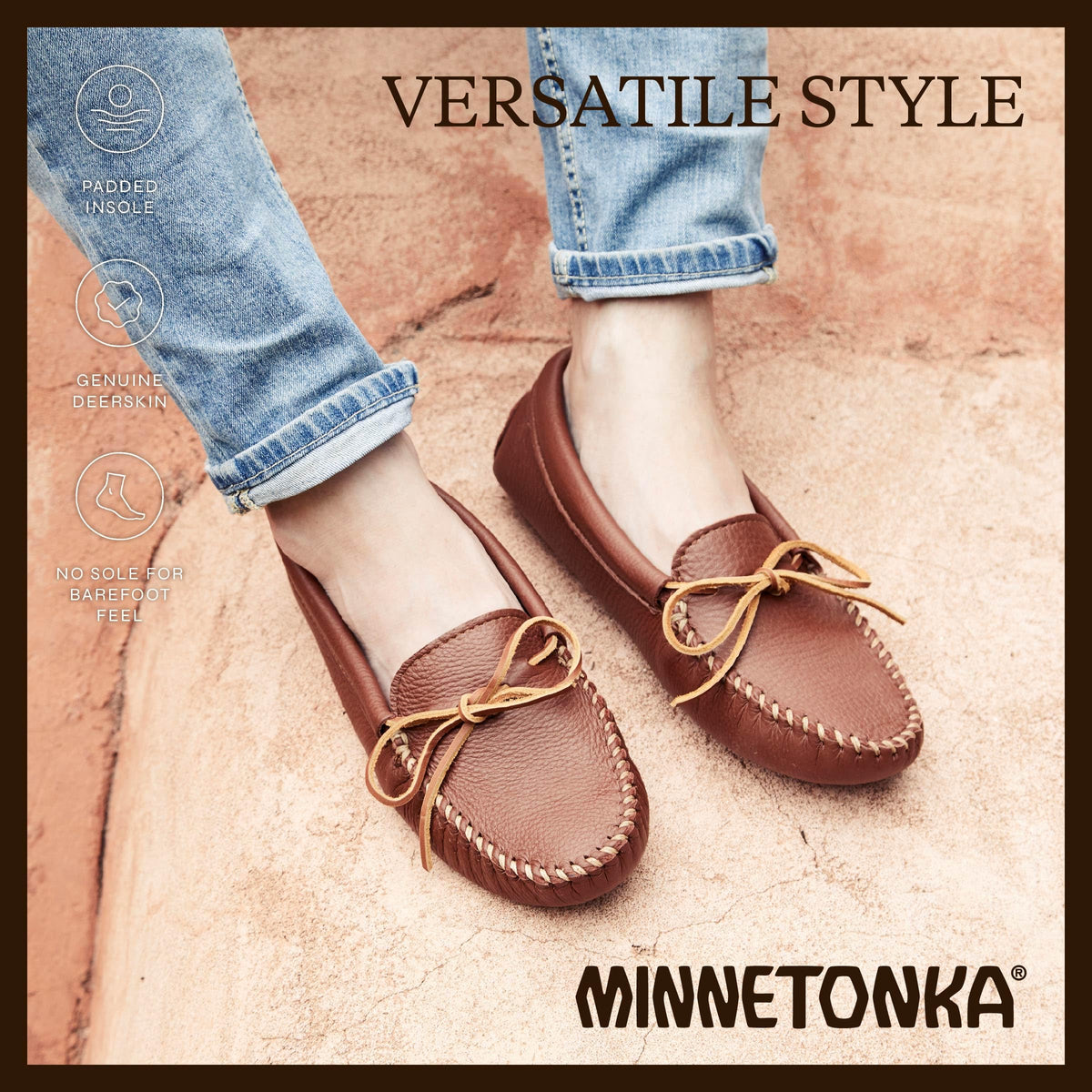 Minnetonka Herren Double Deerskin Softsole 816Mokassin