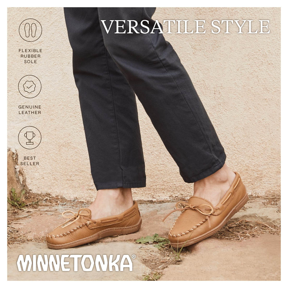 Minnetonka Moosehide Classic Mokassins für Herren, Schwarz, 45 EU
