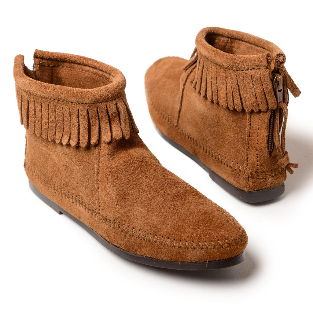 Minnetonka Damen Back Zipper 189 Stiefeletten 35 EU, Braun - braun - Größe: 40 EU