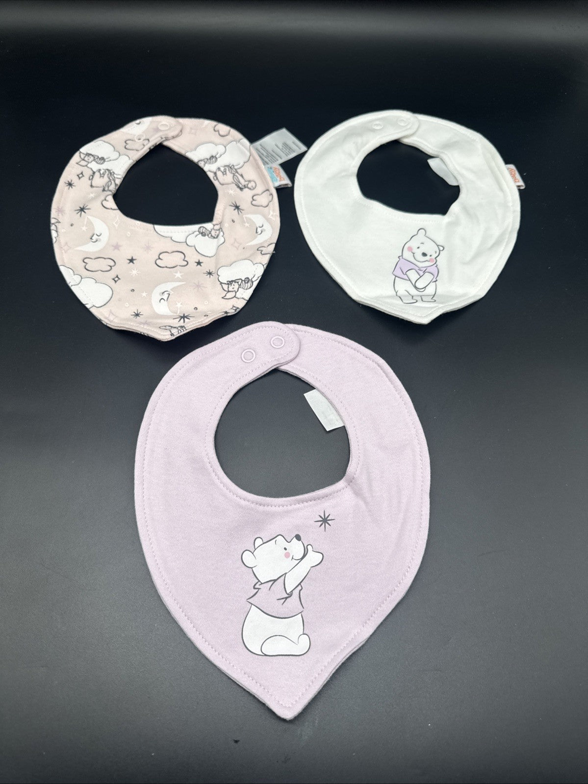 3x Winnie the Pooh Dreieckstücher Baby Lätzchen Sabberlatz Halstuch Spucktuch 